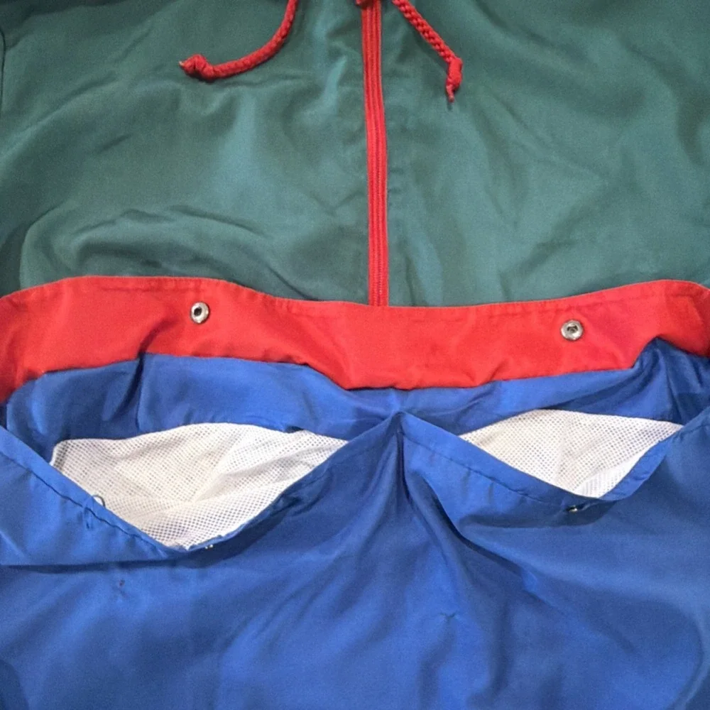 VTG‎ BLACKJACK 1999 USA Colorblock Hooded Windbreaker Jacket XL Vintage Y2K